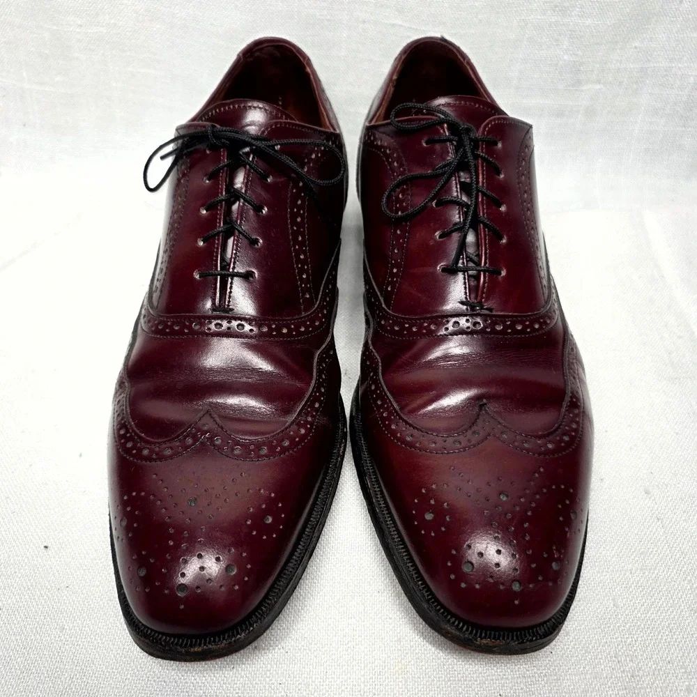 Bostonian Men's Merlot Leather Wingtip Lace-Up Oxfords